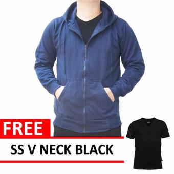 Jacket Zipper Hoodie NavyFree SS V Neck Black  