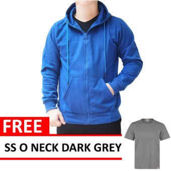 Jacket Zipper Hoodie Royal Blue Free SS O Neck Dark Grey  