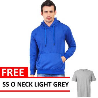 Jacket Zipper Hoodie Royal Blue Free SS O Neck Light Grey  