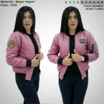 Jaket bomber pink wanita kicksoogar  