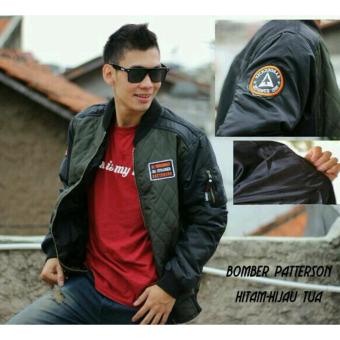 Jaket bomber pria kicksoogar keren \[hitam hijau]\  