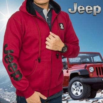 Jaket Hoodie Jeep Maroon  