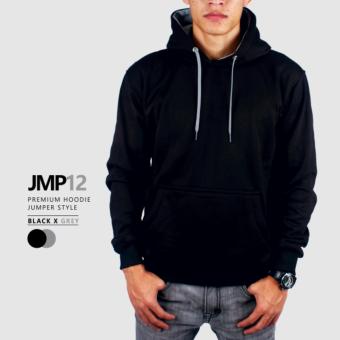 Jaket Hoodie Jumper Pria Premium Black Grey  