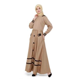 Java Seven Rnr 003 Baju Gamis Muslim Wanita-Cotton-Bagus Dan Lucu Terbaru 2017(Coklat)(Int:XL)(OVERSEAS)  