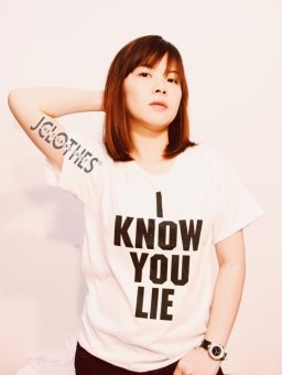 JCLOTHES Tumblr Tee / Kaos Cewe / Kaos Wanita I Know You Lie - Putih  