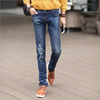 Jeans men's cultivate one's morality show thin little blue pencil pants man stretch pants - intl  