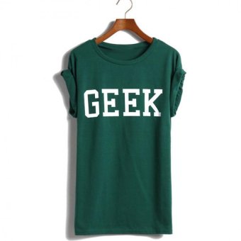 Jetting Buy Women Short Sleeve Shirts Letters Tops Green(Intl)  