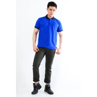 Jfashion Men's Polo Shirt Simpel Elegan - Biru Tua  