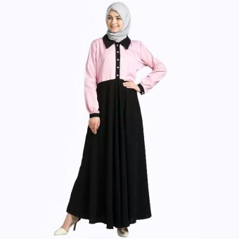 Jfashion New Gamis Fashion Pinky Style Combination - Pink  