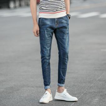 JIEYUHAN Men's Casual Wild Straight Slim Jeans Denim Trousers - intl  