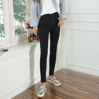 JIEYUHAN Women's Juniors Timeless Low Rise Stretchy Skinny Jeans Black - intl  