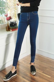 JIEYUHAN Women's Juniors Timeless Low Rise Stretchy Skinny Jeans Blue - intl  