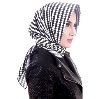 Jilbab Hijab Segiempat Katun Parisku Square Monochrome Bee  