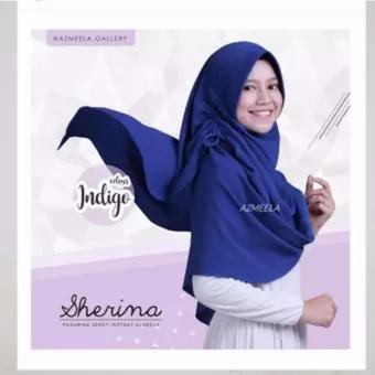 Jilbab Instan Sherina Serut by Azmeela - Indigo Colour  