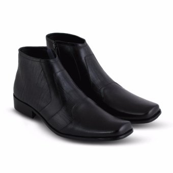 JK collection Sepatu kulit pria unke boots 405-Hitam  
