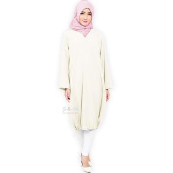 JO & NIC Dress Tunik Tali V-Neck - Hijab Style - White  