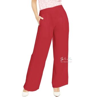 JO & NIC Maia Long Culotte Pants - Celana Kulot - Red  