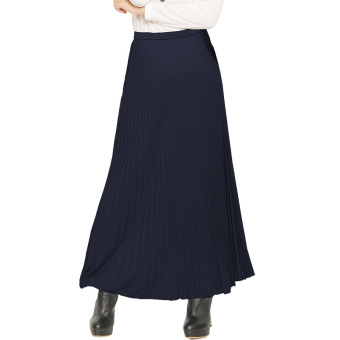 JO & NIC Pleated Long Skirts - Rok Panjang Lipit Fit to XL - Navy  