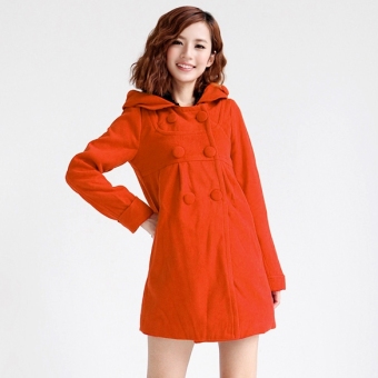 Jo.In Korea Women Ladies Slim Fit Double-breasted Hoody Coat Jacket Outwear Overcoat - Intl  