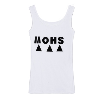 Jo.In O-Neck Sleeveless Slim Letter Print Tank (White) - Intl  