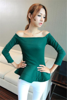 Jo.In Sexy Women Boat Neck Off Shoulder Long Sleeve Tops Blouse One size?Green? - Intl  