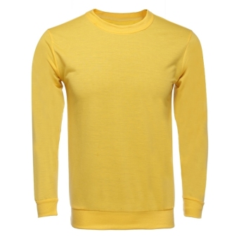 Jo.In Stylish Men's Sport Long Sleeve O-neck / Round Neck T-shirt Tops Blouse Jumpers Hoodies Sweatshirts (Yellow)  