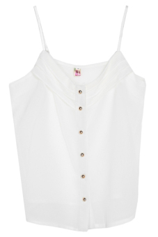 Jo.In Women's Sexy Style Candy Color Blouse Chiffon Strap Vest Shirts Tops M-XL (White)  