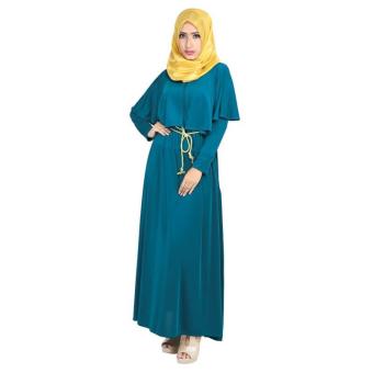 Jual Raindoz | Gamis / Pakaian Muslim Wanita - RRZ 001 | BAHAN : CORAL SUTRA | WARNA : BIRU  