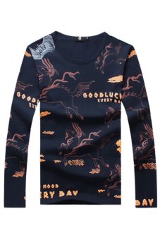 JustCreat Autumn Pegasus Long T-shirt (Navy Blue)  