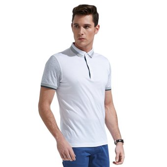 K-BOXING Men's Contrast Color Mercerized Cotton Polo Shirt  