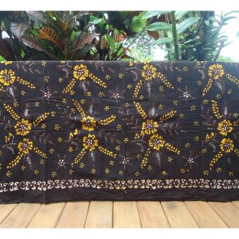 Kain Batik Tulis Bakaran Irengan Mawar Kuning GR  