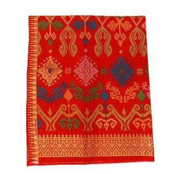 Kain Indonesia Katun Songket A277 Wastra 200 x 110 cm Oranye  