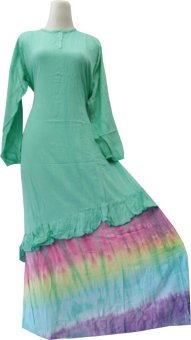 Kampung Souvenir Gamis Rainbow Alisia Set with Hijab - Turquoise  