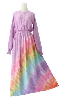 Kampung Souvenir - Gamis Rainbow Berkancing - Soft Purple  