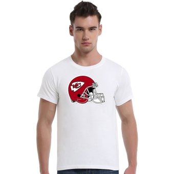 Kansas-City-Chiefs-Wallpape Cotton Soft Men Short T-Shirt (White)   