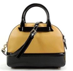 Kate Spade Chelsea Park Patent Stripe Porter Macchiato Leather Satchel