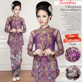 Kembar Stelan Kebaya Serong - Ungu  