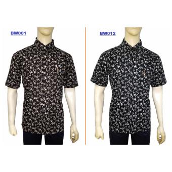 Kemeja Batik Basic Fit BW012 [Black] Kombinasi Muslim Koko Jeans  