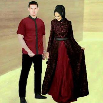 Kemeja Couple Maxi ZAHIRA ( Maroon )  