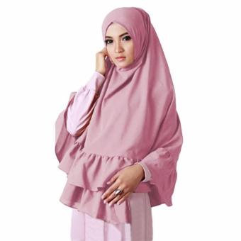 Khimar Aisyah1 Hijab Kerudung Semi Instan - pink  