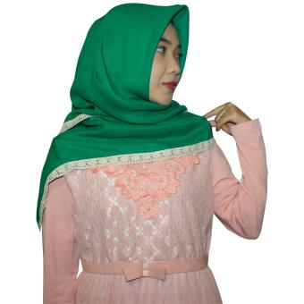 Kita Hijab Parisku Jilbab Segiempat Parisku Square 0402001 Motif Polos Renda Dark Green  