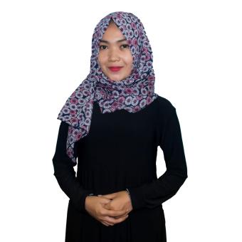 Kita Hijab Pasmina Sifon 0151001 Motif Umbrella Flower Navy  