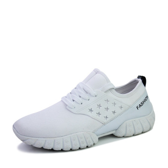 KLYWOO Fashion Men Casual Breathable Sneakers Flats Trend Shoes (White) - intl  