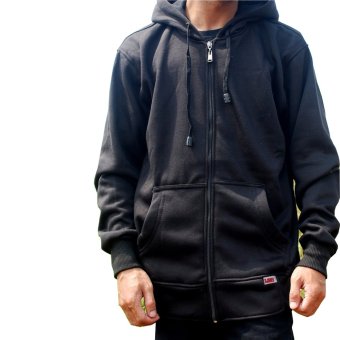 KM Jaket Hoodie Polos - Hitam  