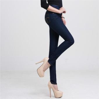 Korean Sexy Women Jeans Skinny Jeans Woman High Waist Double-breasted Pocket Beauty Jeans Feminino Casual Women Pants - intl  