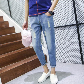 Korean Style Pantyhose Pants Men's Jeans Harem Pants Slim Trousers - intl  