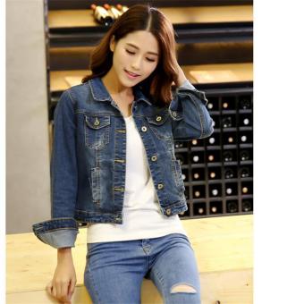 Korean Women Coat Denim Overcoat Spring Autumn Women's Jacket Jeans Outwear Fashion Korean Short Style jackets Design Pocket - intl  
