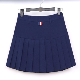 Ladies skirt College style Pleated skirt??Navy Blue?? - intl  