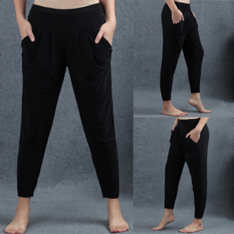 Ladies Women Casual Harem Baggy Dance Sport Sweat Trousers Comfortable Black - Intl  