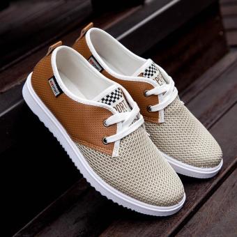 LALANG Men Canvas Shoes New Mesh Fashion Casual Shoes Brown - intl  